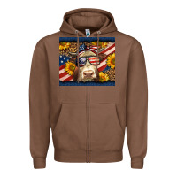 Chestnut Western 4th Of July Cow Zipper Hoodie - LillyAllenDesigns
