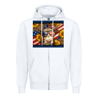 White Western 4th Of July Cow Zipper Hoodie - LillyAllenDesigns