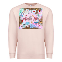 Pale Pink nurse life Premium Sweatshirt - MaliasSmallBusiness