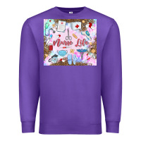 Purple nurse life Premium Sweatshirt - MaliasSmallBusiness