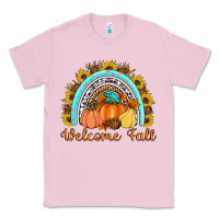 Bubblegum Pink Welcome Fall Rainbow Classic Tee - Artiststas