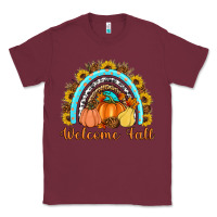 Burgundy Welcome Fall Rainbow Classic Tee - Artiststas