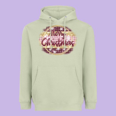 Merry Christmas Pink Heavyweight Hoodie Designed By Maliassmallbusiness