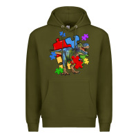 Army Green autism t rex Premium Hoodie - Artiststas