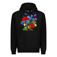 Black autism t rex Premium Hoodie - Artiststas