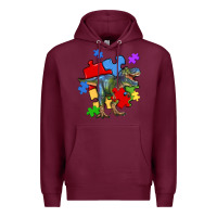 Burgundy autism t rex Premium Hoodie - Artiststas