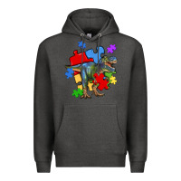 Charcoal Heather autism t rex Premium Hoodie - Artiststas