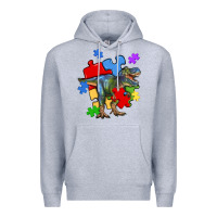 Heather Grey autism t rex Premium Hoodie - Artiststas