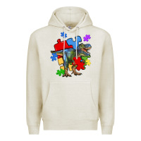 Oatmeal Heather autism t rex Premium Hoodie - Artiststas