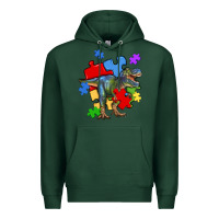 Sports Green autism t rex Premium Hoodie - Artiststas