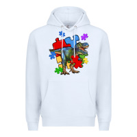 White autism t rex Premium Hoodie - Artiststas