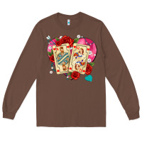 Chestnut playing cards roses and pearls Long Sleeve Tee - AdoDesignShop