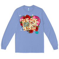 Colony Blue playing cards roses and pearls Long Sleeve Tee - AdoDesignShop