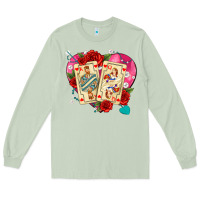 Matcha playing cards roses and pearls Long Sleeve Tee - AdoDesignShop
