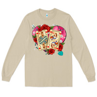 Mushroom playing cards roses and pearls Long Sleeve Tee - AdoDesignShop