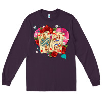 Plum playing cards roses and pearls Long Sleeve Tee - AdoDesignShop
