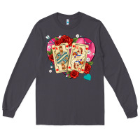 Smoke playing cards roses and pearls Long Sleeve Tee - AdoDesignShop