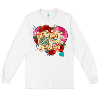 White playing cards roses and pearls Long Sleeve Tee - AdoDesignShop