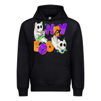 Black Hey Boo with Ghost Cats Urban Hoodie - texasbilliewilder