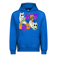 Cobalt Hey Boo with Ghost Cats Urban Hoodie - texasbilliewilder