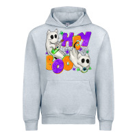 Heather Grey Hey Boo with Ghost Cats Urban Hoodie - texasbilliewilder