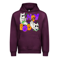 Mauve Wine Hey Boo with Ghost Cats Urban Hoodie - texasbilliewilder