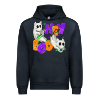 Navy Hey Boo with Ghost Cats Urban Hoodie - texasbilliewilder