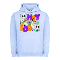 Pigment Grape Ice Hey Boo with Ghost Cats Urban Hoodie - texasbilliewilder