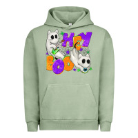 Pigment Oil Green Hey Boo with Ghost Cats Urban Hoodie - texasbilliewilder