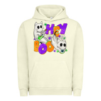 Pigment Pistachio Hey Boo with Ghost Cats Urban Hoodie - texasbilliewilder