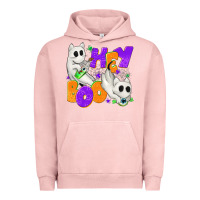 Pigment Salmon Hey Boo with Ghost Cats Urban Hoodie - texasbilliewilder