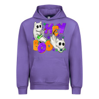 Tulip Hey Boo with Ghost Cats Urban Hoodie - texasbilliewilder
