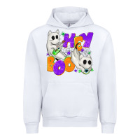 White Hey Boo with Ghost Cats Urban Hoodie - texasbilliewilder