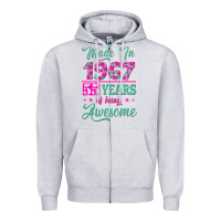Heather Grey made in 1967, 55 years of being awesome Zipper Hoodie - Jasminsmagicworld