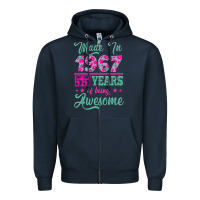Navy made in 1967, 55 years of being awesome Zipper Hoodie - Jasminsmagicworld