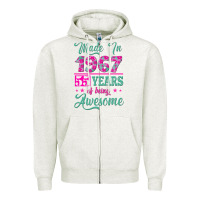 Oatmeal Heather made in 1967, 55 years of being awesome Zipper Hoodie - Jasminsmagicworld
