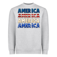 Heather Grey America 4th of July Heavyweight Sweatshirt - CowGirlArtShop