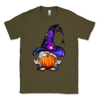 Army Green witch gnome with pumpkin Classic Tee - BundleAndBundleShop