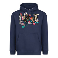 Navy love nurse Heavyweight Hoodie - NancyCooperArtShop