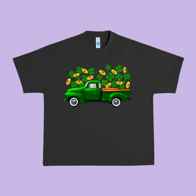 St Patricks Shamrock Gold Truck Urban Heavy Tee Designed By Fadigitalartstudio