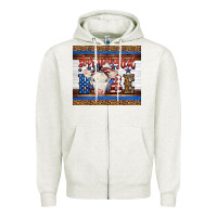 Oatmeal Heather Western Star Spangled Baby Cow Zipper Hoodie - LillyAllenDesigns