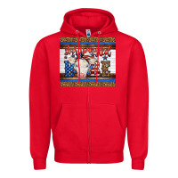 Red Western Star Spangled Baby Cow Zipper Hoodie - LillyAllenDesigns