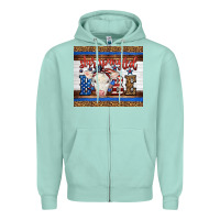 Seafoam Western Star Spangled Baby Cow Zipper Hoodie - LillyAllenDesigns