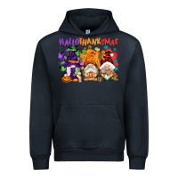 Navy Hallothanksmas gnomes Urban Hoodie - NancyCooperArtShop