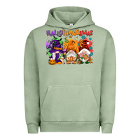 Pigment Oil Green Hallothanksmas gnomes Urban Hoodie - NancyCooperArtShop