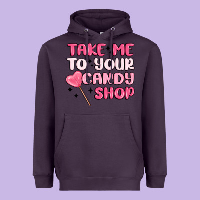 Take Me To Your Candy Shop Heavyweight Hoodie Designed By Maliassmallbusiness