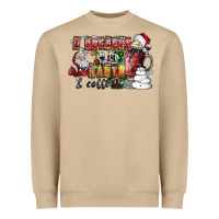 Mushroom I Believe In Santa And Coffee Heavyweight Sweatshirt - CowhideDigitalArt