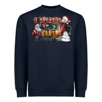 Navy I Believe In Santa And Coffee Heavyweight Sweatshirt - CowhideDigitalArt