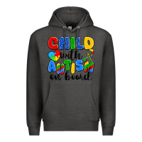 Charcoal Heather child with autism on board Premium Hoodie - Artiststas