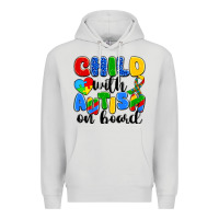 Dove Grey child with autism on board Premium Hoodie - Artiststas